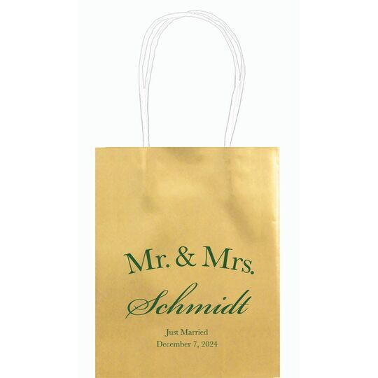 Mr  & Mrs Arched Mini Twisted Handled Bags